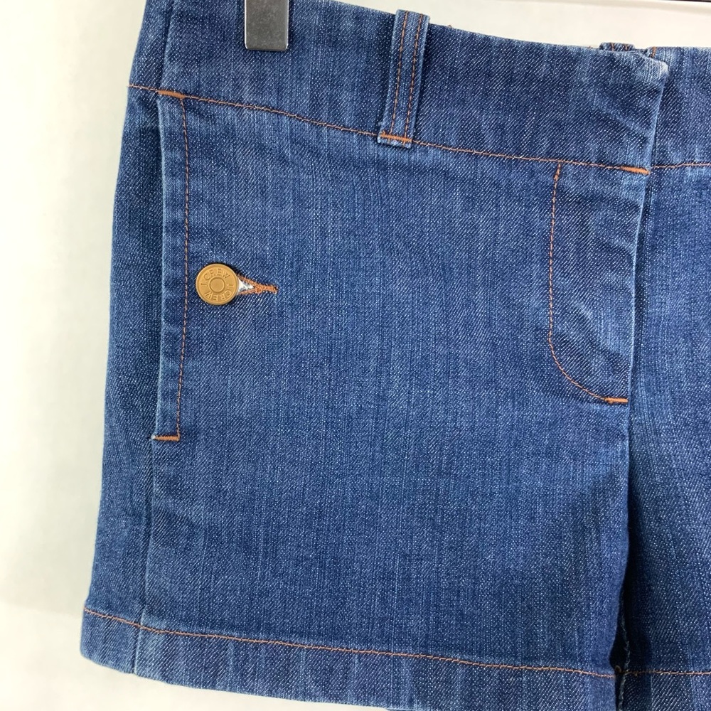 J.CREW Jean Shorts Size 4 Flat Front Blue Denim Shorts B21 - Picture 3 of 4